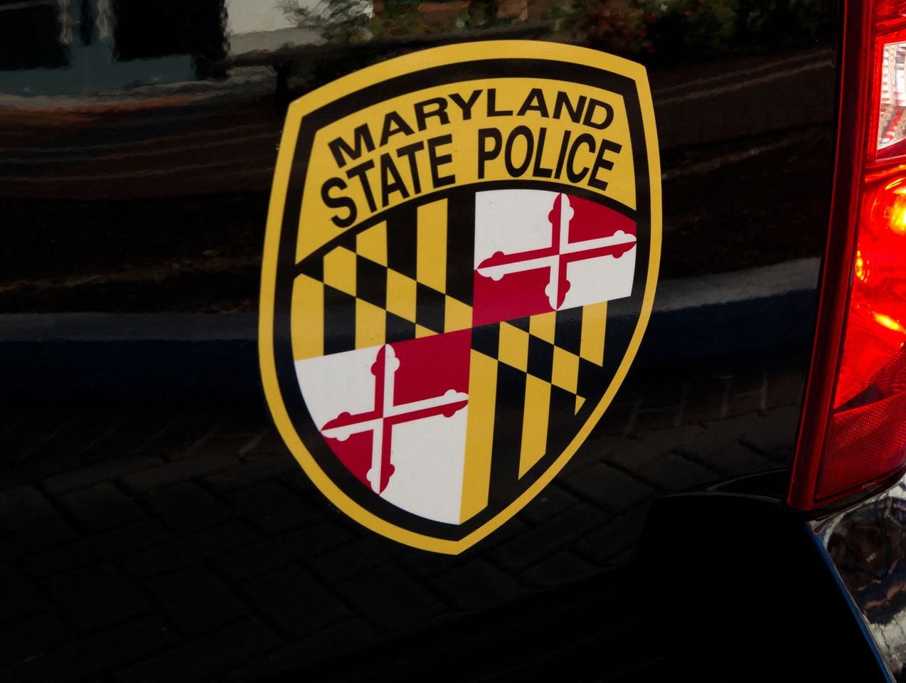This December 13, 2012 photo shows an Maryland State Police vehicle during an event at the US Department of Transportation in Washington, DC.