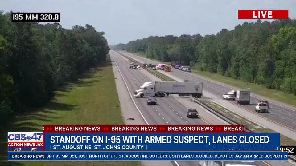 Police standoff with armed suspect on I-95