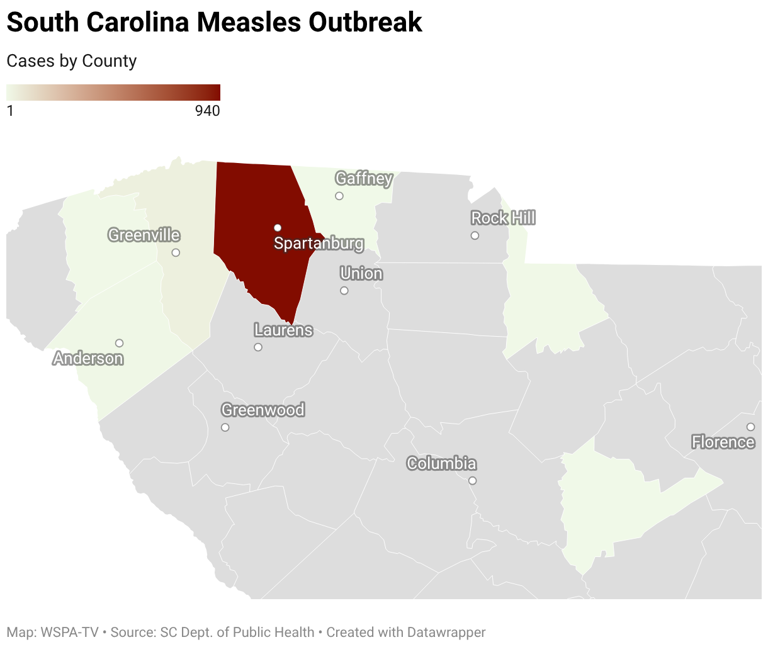 8 months, 997 cases, $2.1M spent: South Carolina measles outbreak by ...