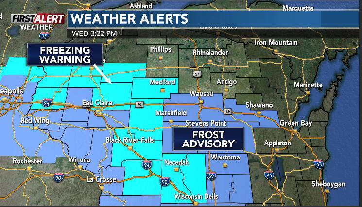 First alert for Thursday showers, cold start to May