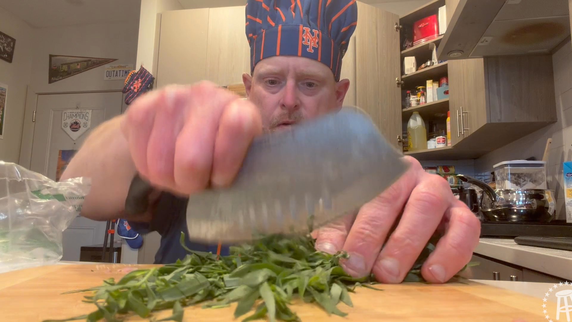 Tank cooks biscuit ham pot pie