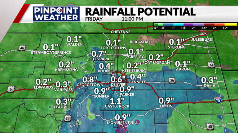 Denver weather: More widespread rain and snow showers Thursday