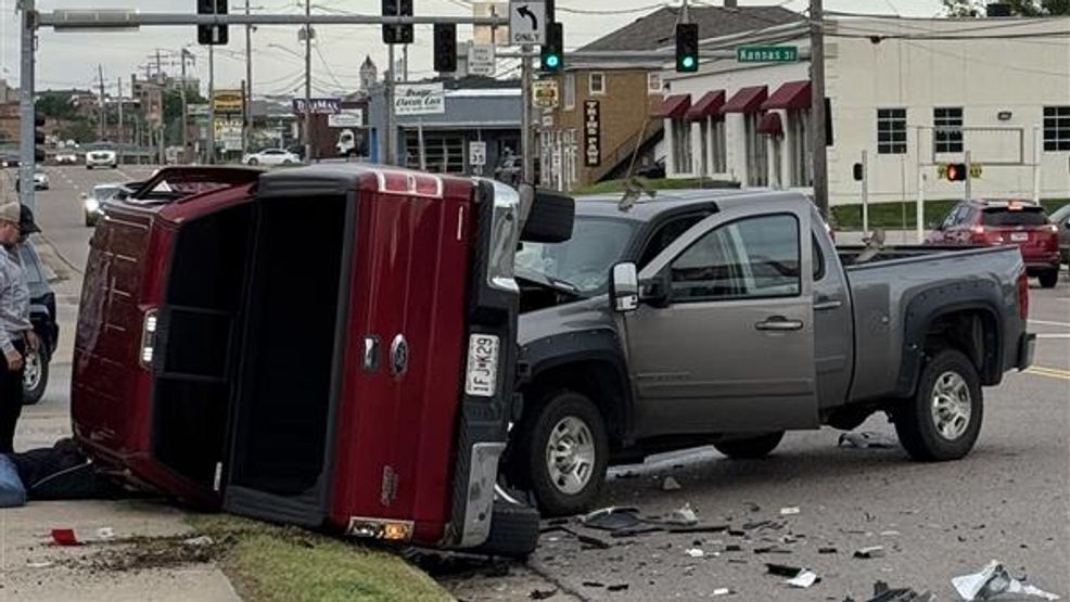Pickup truck rolls onto side in Jefferson City crash