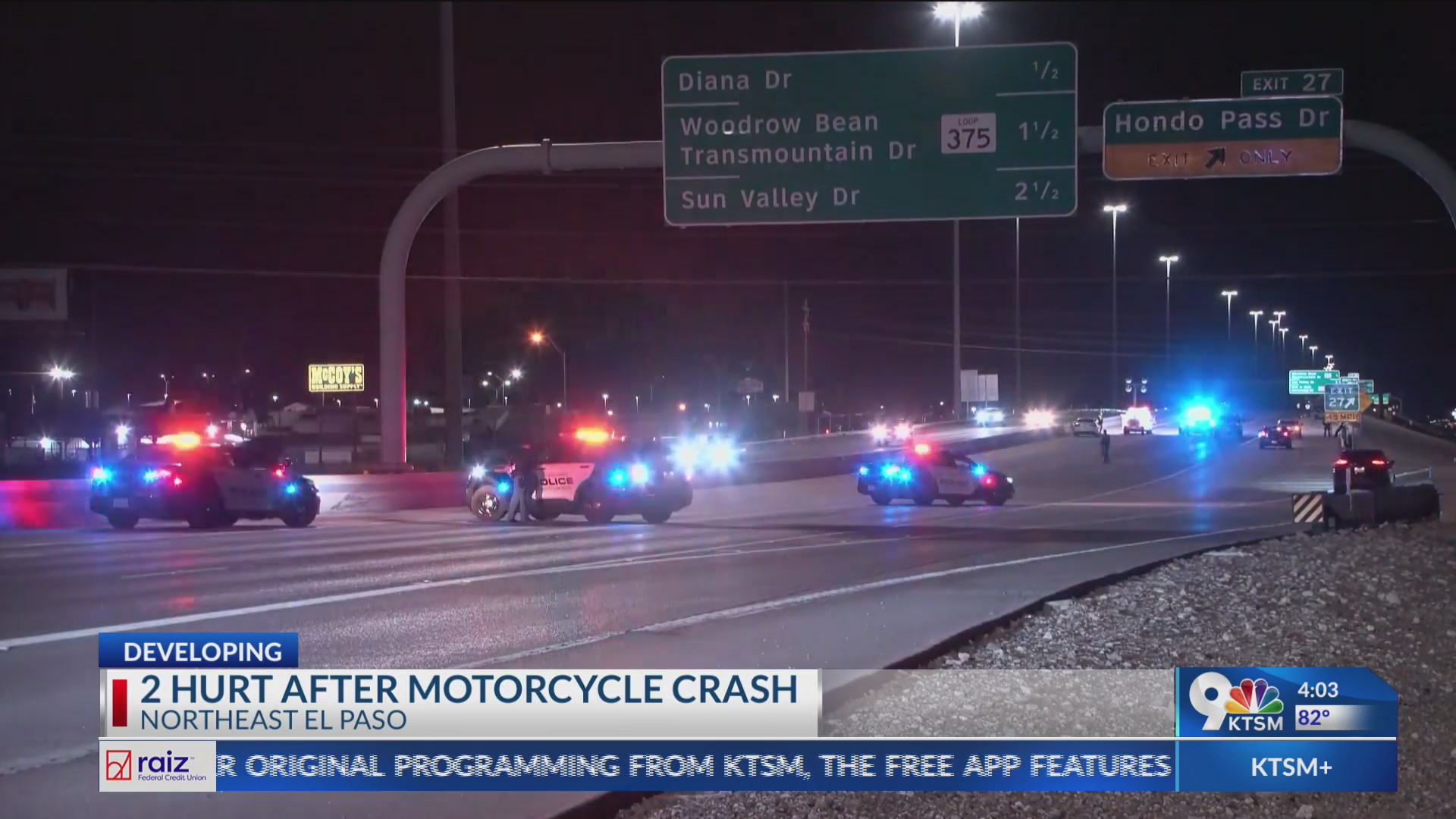 2 hurt after vehicle, motorcycle crash in northeast El Paso