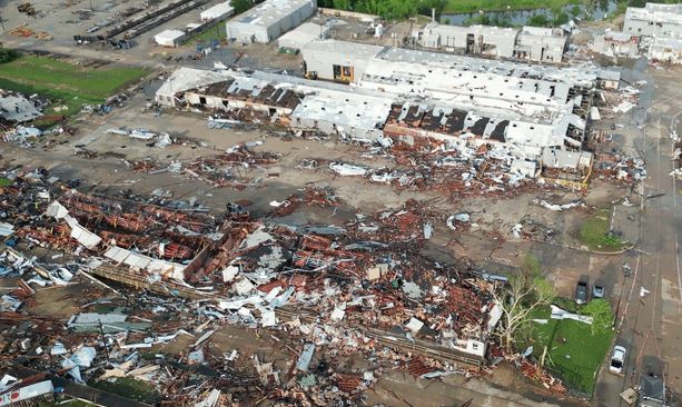 Aerial footage captures extensive damage left by EF-3 tornado