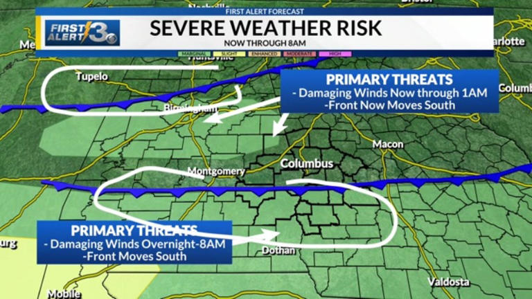 Cold front pushes south overnight with isolated wind risk in southern ...