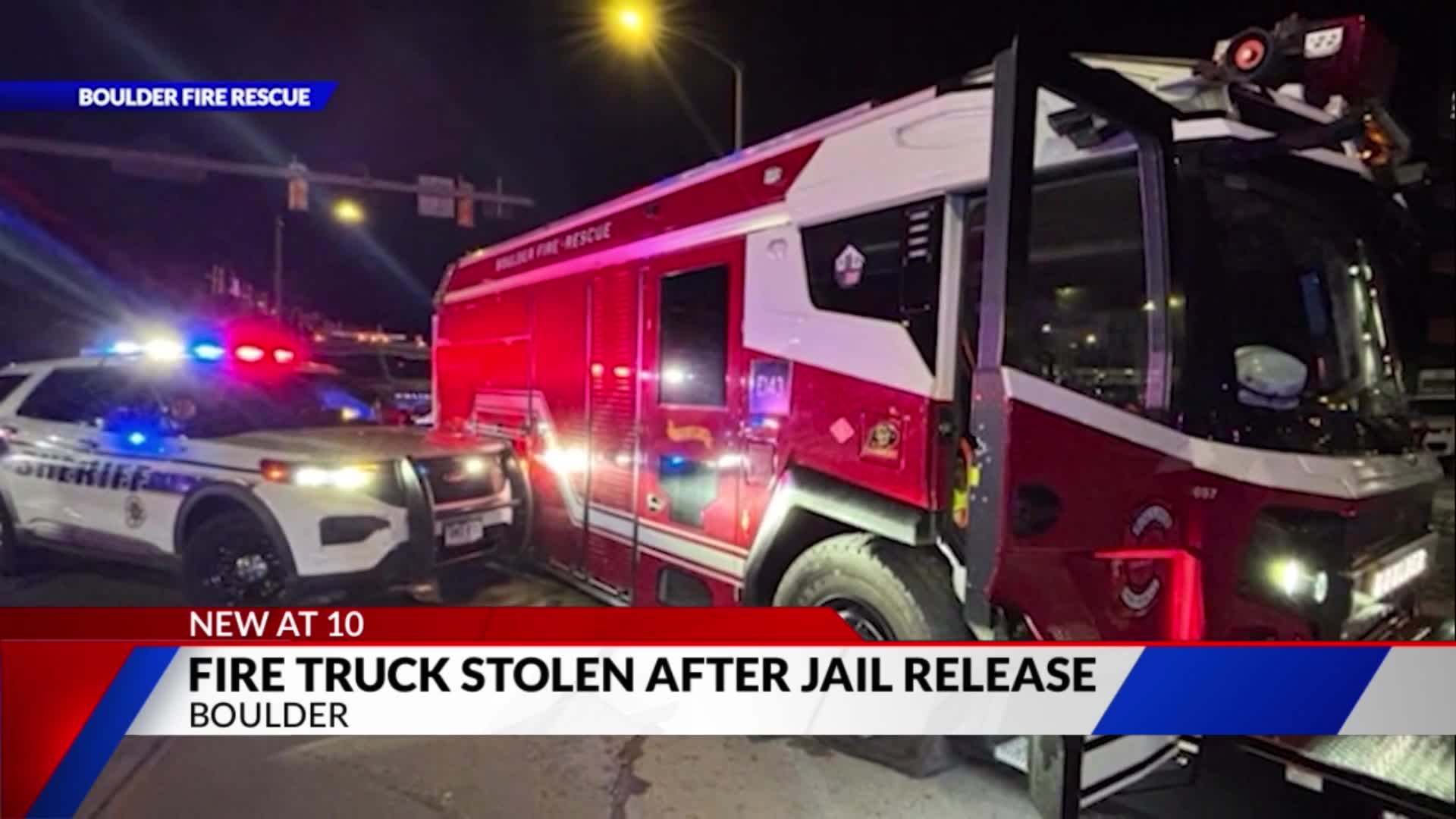 Man just released from jail steals fire engine, leads police chase into ...
