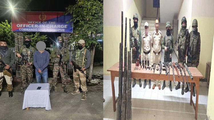Security forces recover cache of arms and explosives in Manipur's ...