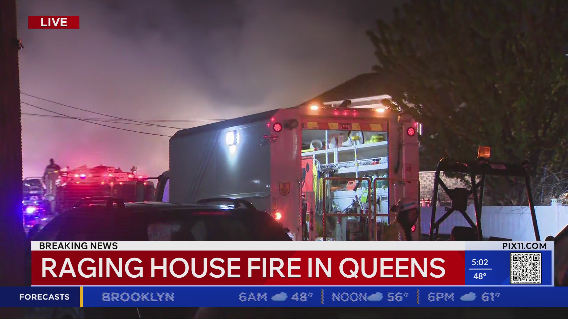 FDNY battles raging house fire in Queens 5am