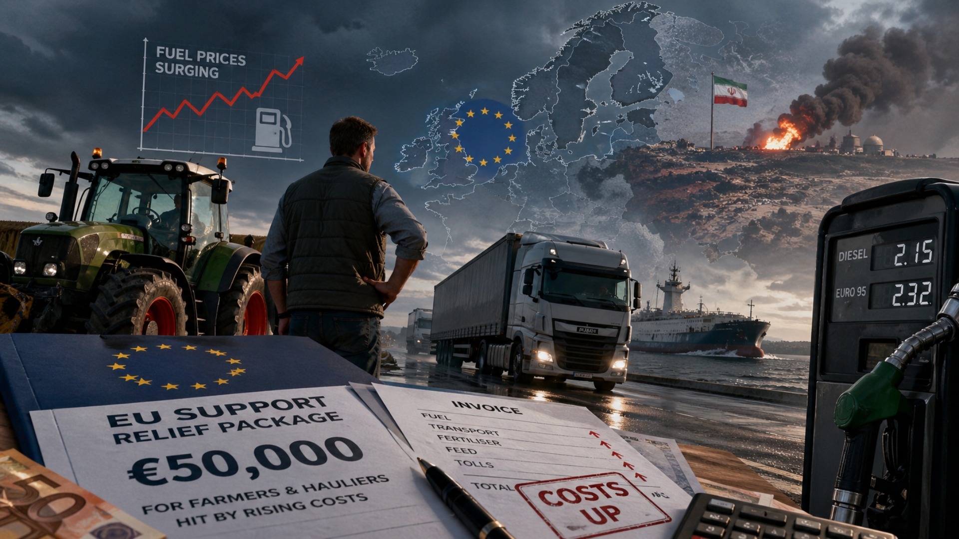 EU offers up to €50,000 to farmers and hauliers hit by Iran war costs