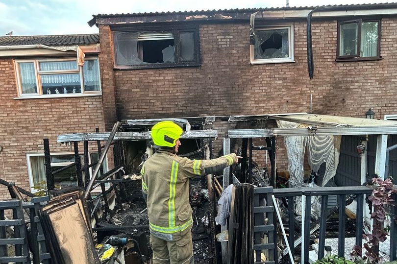 Firefighters rescue dog from house blaze after occupants flee to safety
