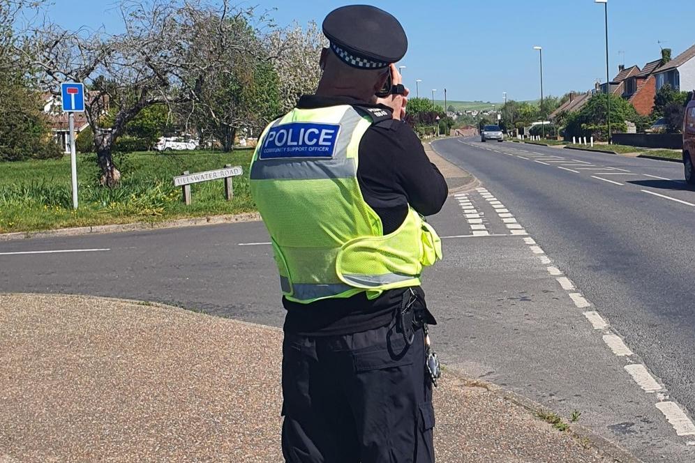 Police carry out speed checks on road in West Sussex village