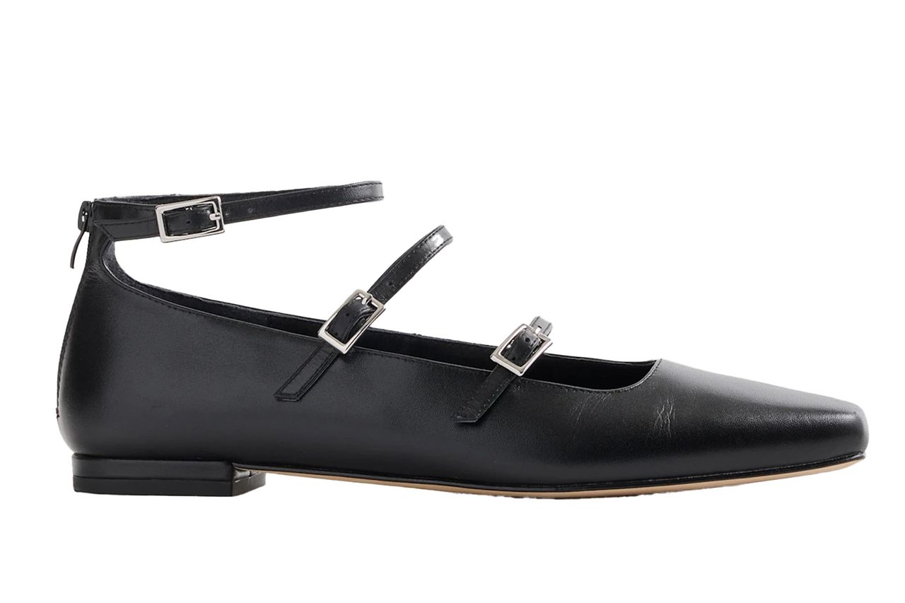 Quince Italian Leather Strappy Ballet Flat