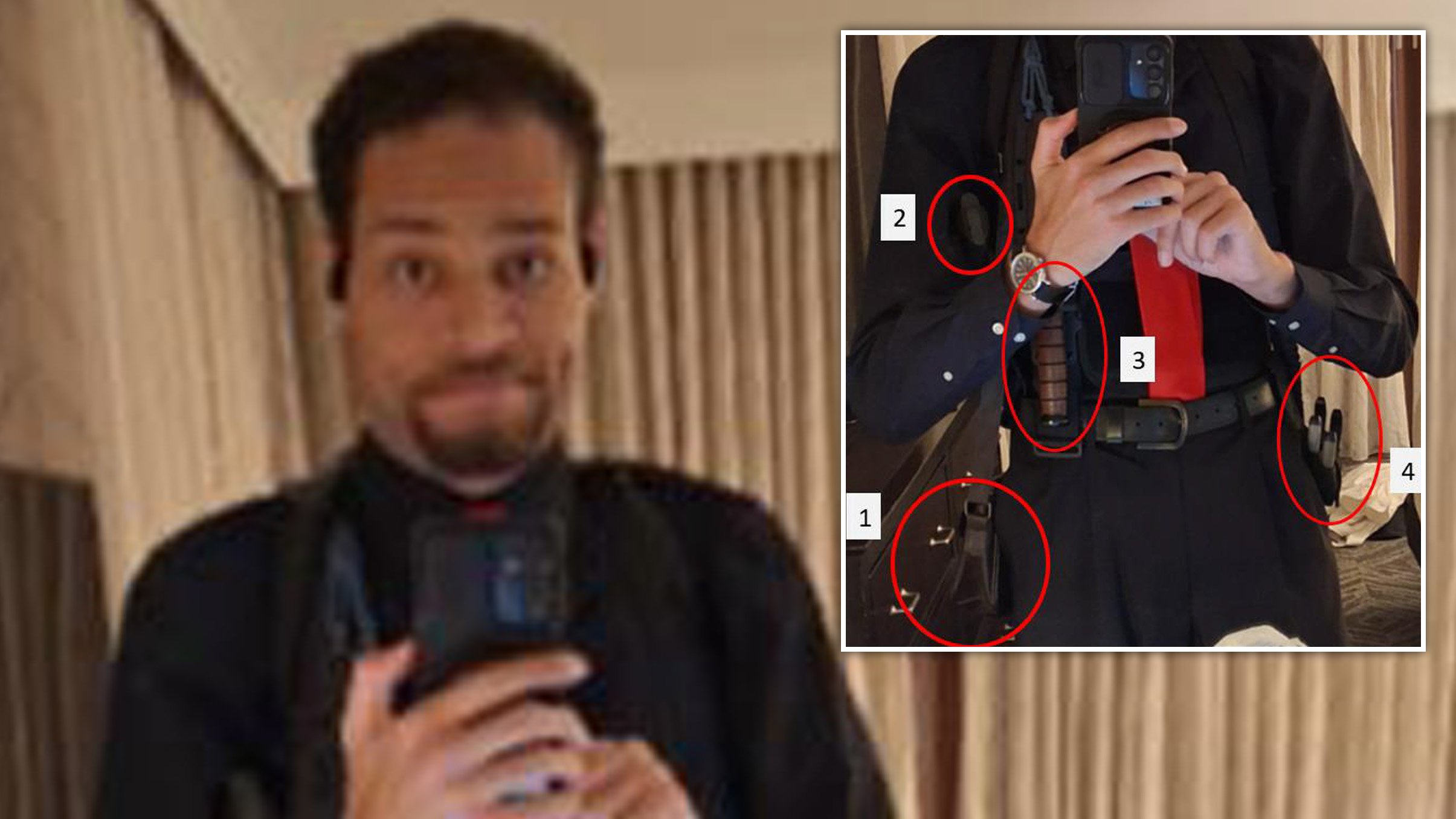 Washington gunman’s final hotel selfie before rushing Trump’s security