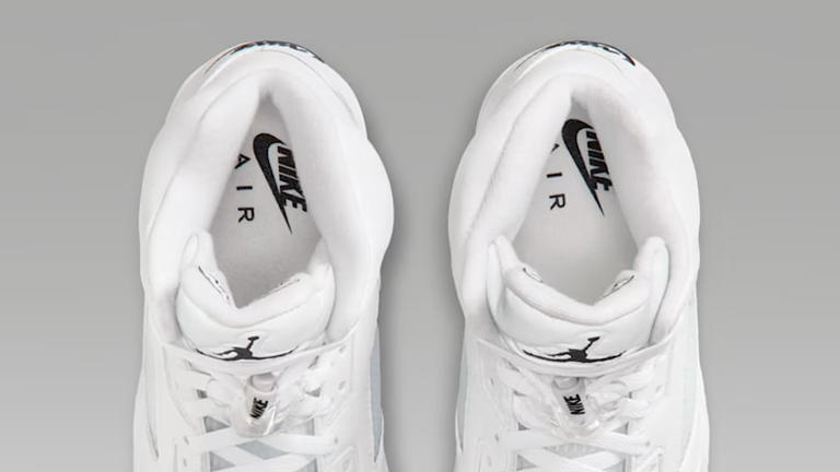 The Air Jordan 5 'White Metallic' is grounded on shelves