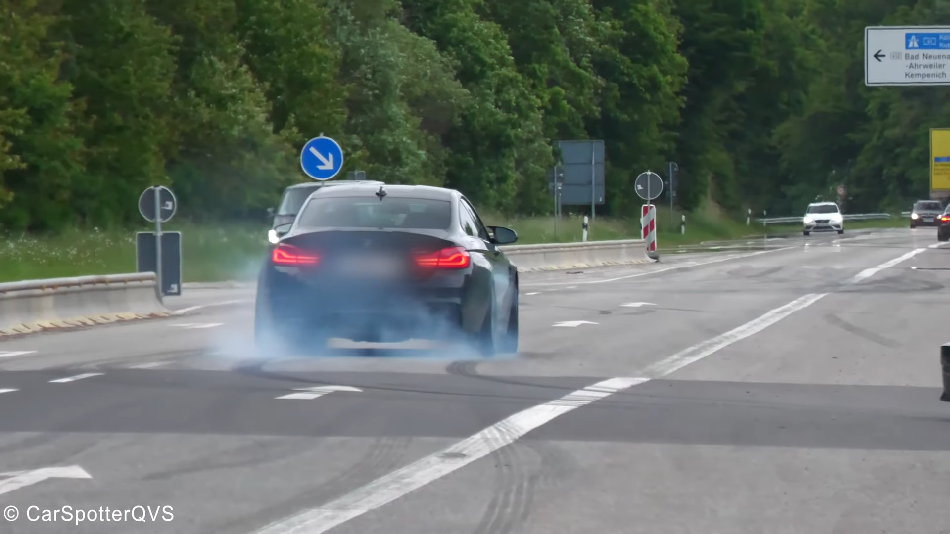Watch this driver hit the gas and almost lose control instantly