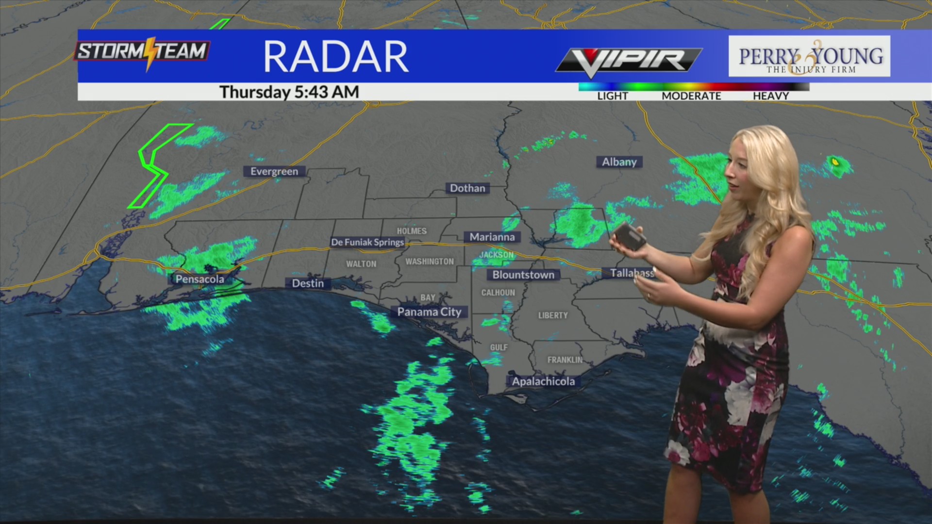 Thursday scattered showers and storms