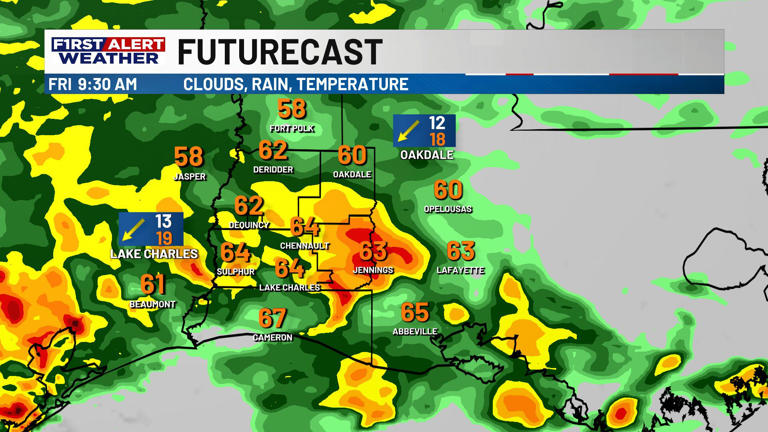 First alert forecast: Scattered downpours develop for the afternoon ...