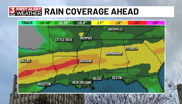 Early storms today, heavy rain moves in Friday