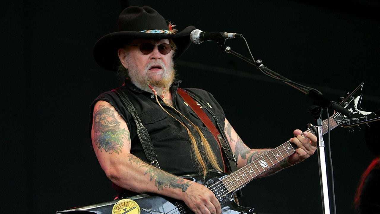 David Allen Coe performs at the annual Willie Nelson 4th of July concert at the Verizon Wireless Amphitheater on July 4, 2008, in San Antonio, Texas.