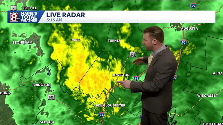 More showers continue to move into Maine through the day