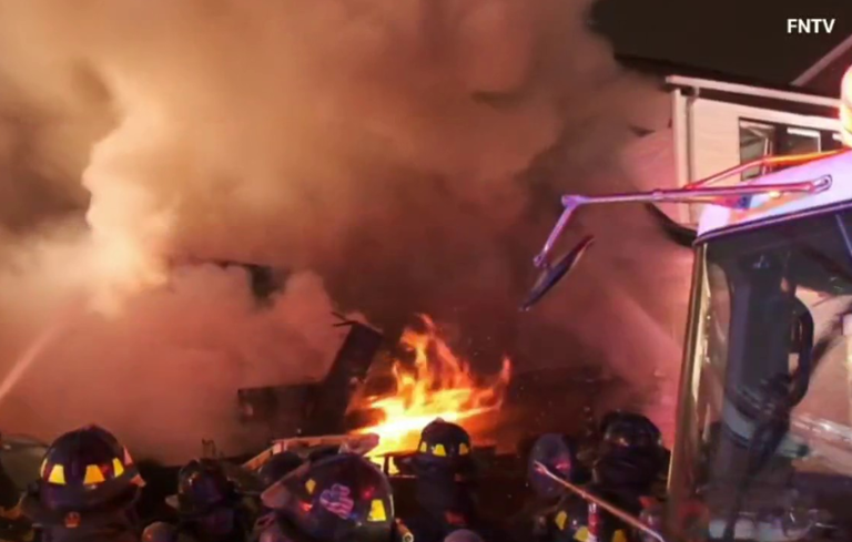 Explosion, raging fire meet NYPD responding to dispute call in Queens