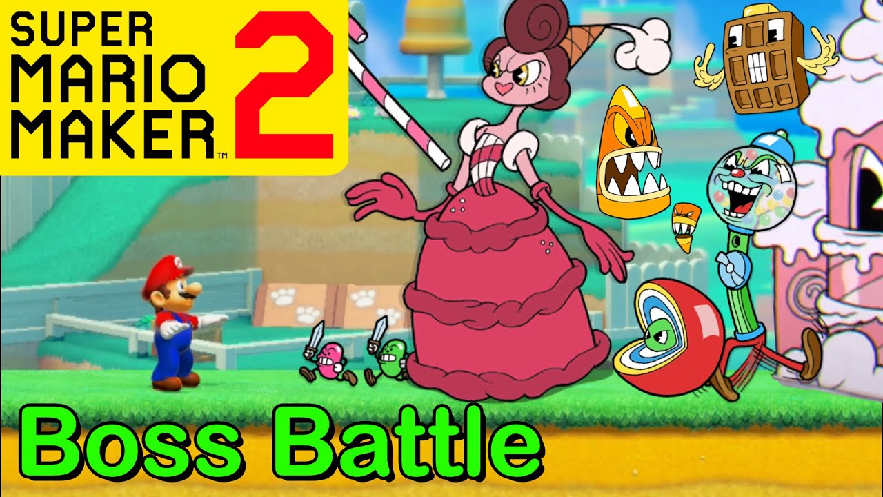 See Baroness Von Bon Bon's boss fight rebuilt in Mario Maker 2