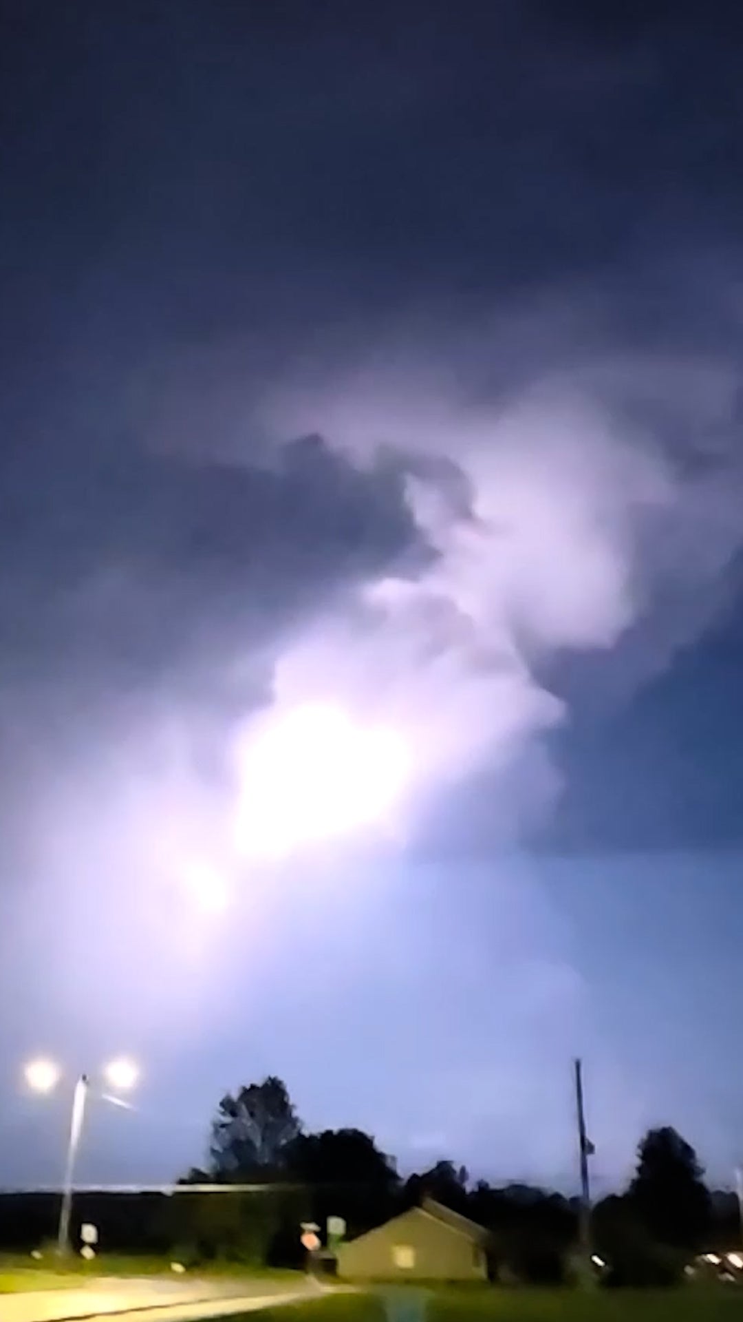 Supercell turns Kansas sky purple