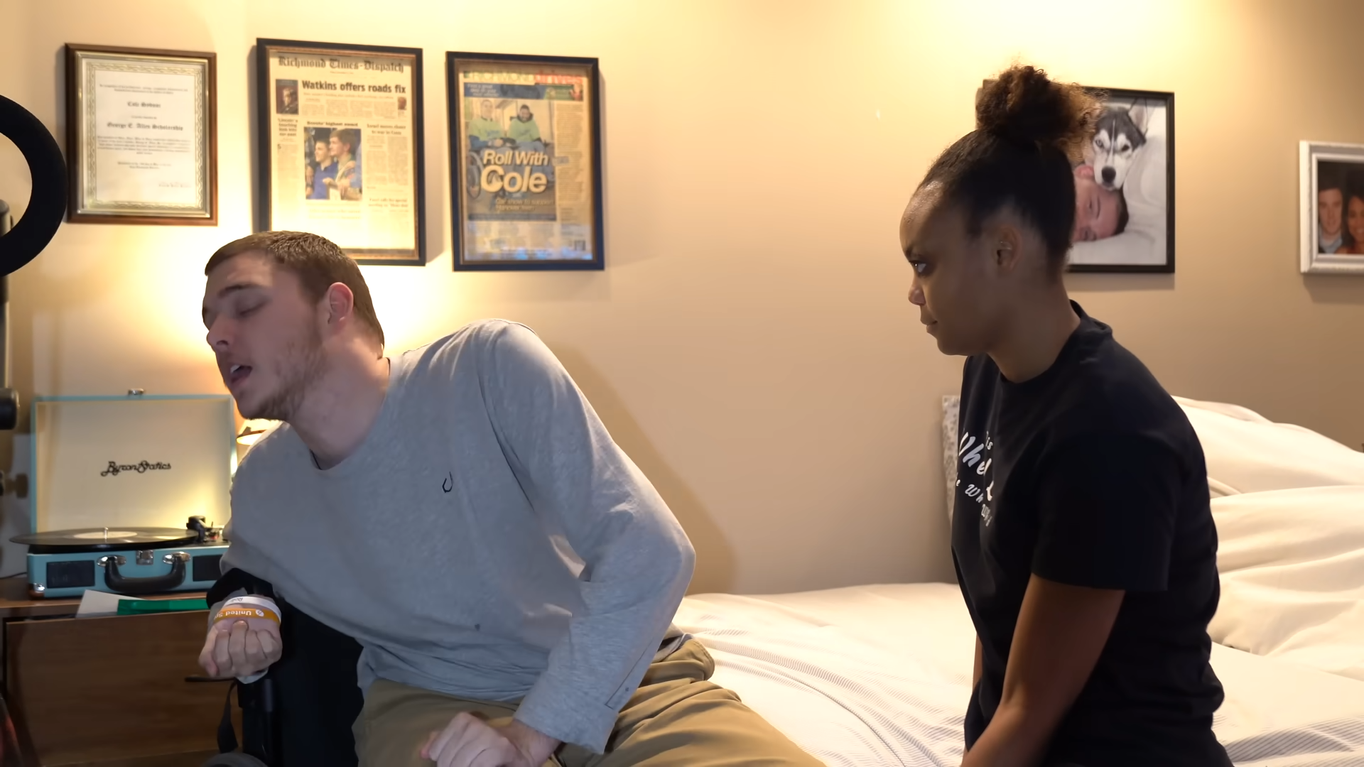 Nighttime routine of an interabled couple