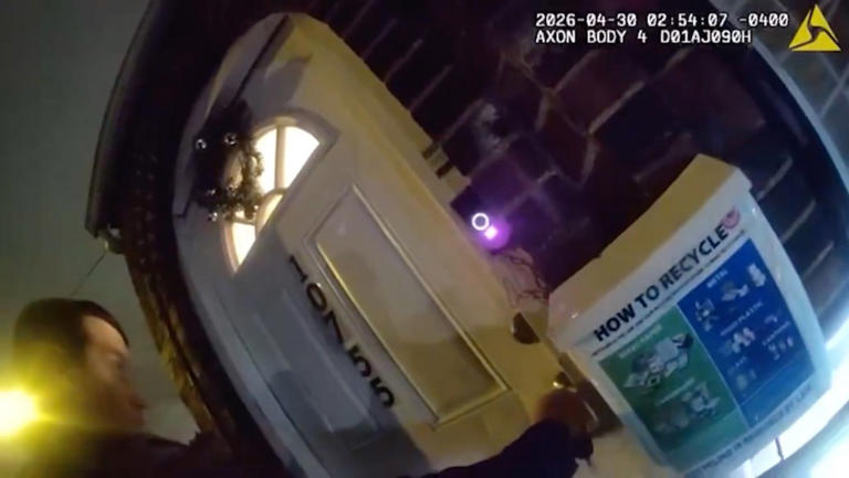 Intense video shows moment NYPD cops are sent flying by maniac’s house ...