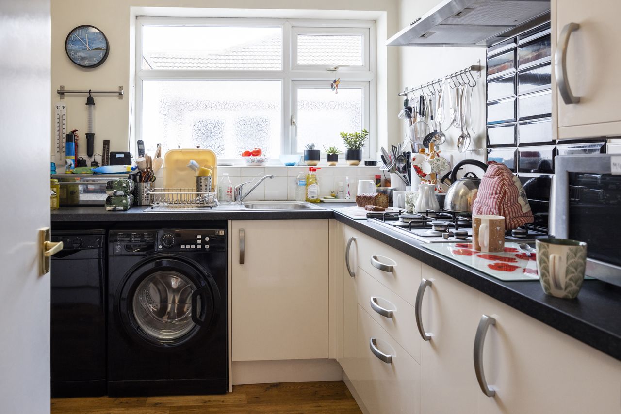 small cluttered kitchen