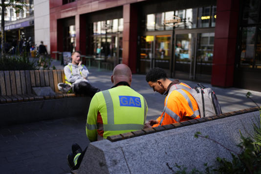 Emergency services at the scene outside Farringdon station (Jordan Pettitt/PA) (PA Wire)