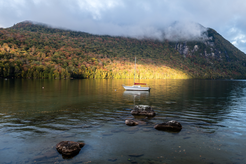This Vermont lake near the Canadian border has granite walls taller ...