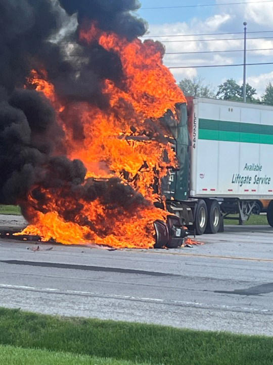 Motorcyclist dead after fiery collision with semi on Illinois road