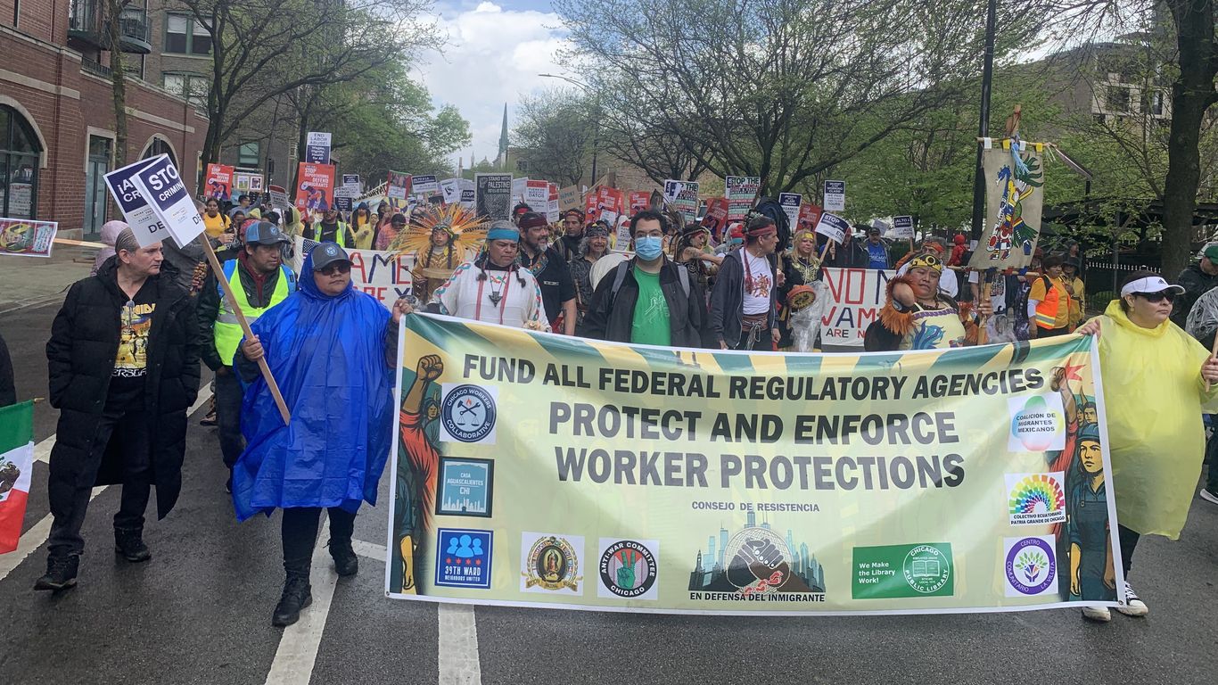 Chicago May Day protest: Union Park rally, downtown march and boycott