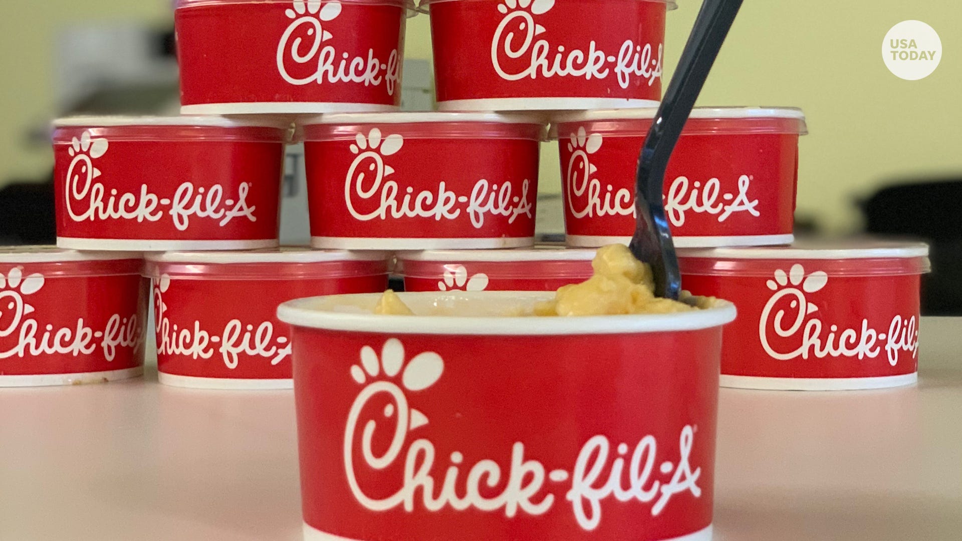 Pictured is Chick-fil-A mac &amp; cheese.