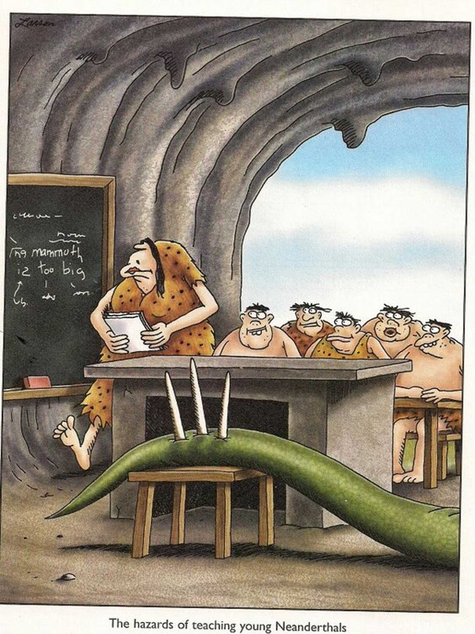 7 The Far Side Cavemen Teaching