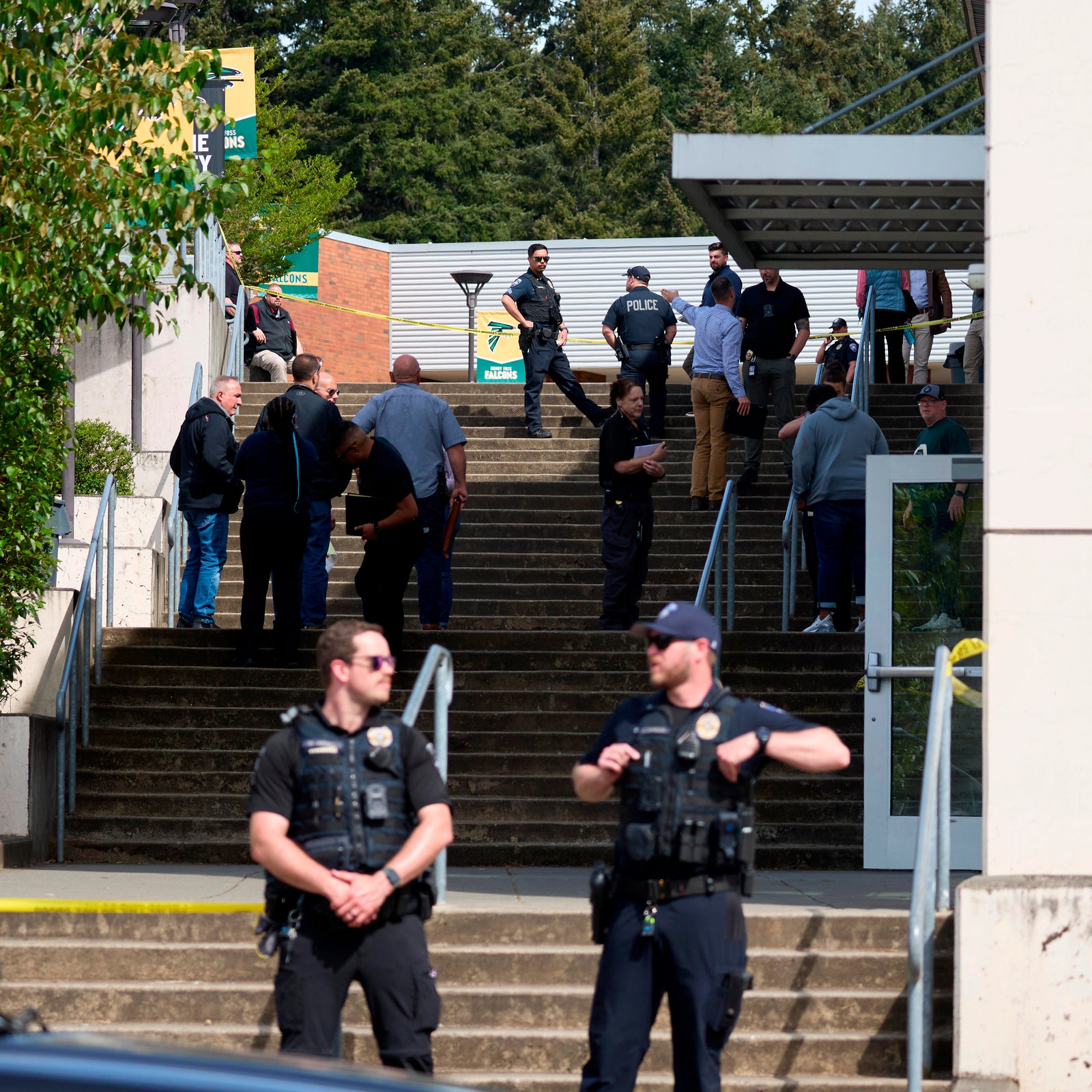 At Foss High School in Tacoma, Washington, where a possible stabbing left several students injured. April 30, 2026.