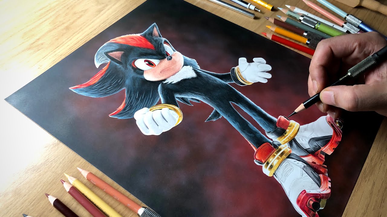 Shadow the Hedgehog drawing secrets realistic Sonic 3 timelapse