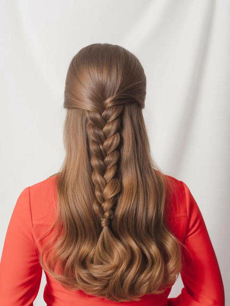 5 variasi tatanan rambut half up dengan kepang yang chic dan artsy
