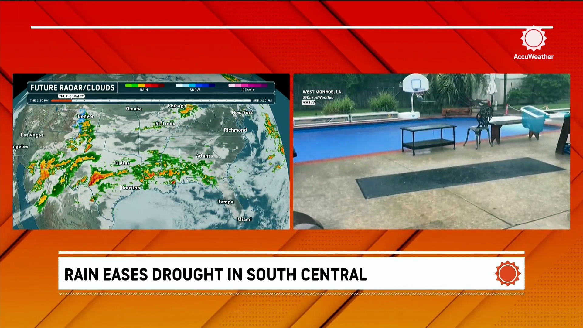 Strong storms ease drought but bring hail threats to the Gulf Coast