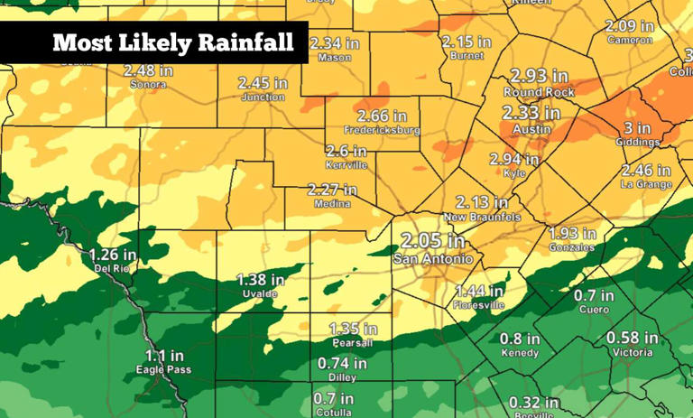 Cold front brings heavy rain, falling temps to South Texas Friday. Here ...