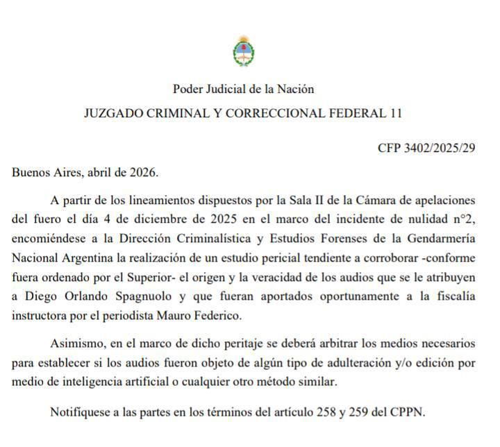 El pedido de Lijo.