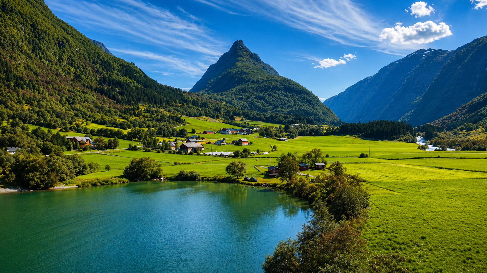 How do people use land in this narrow valley?