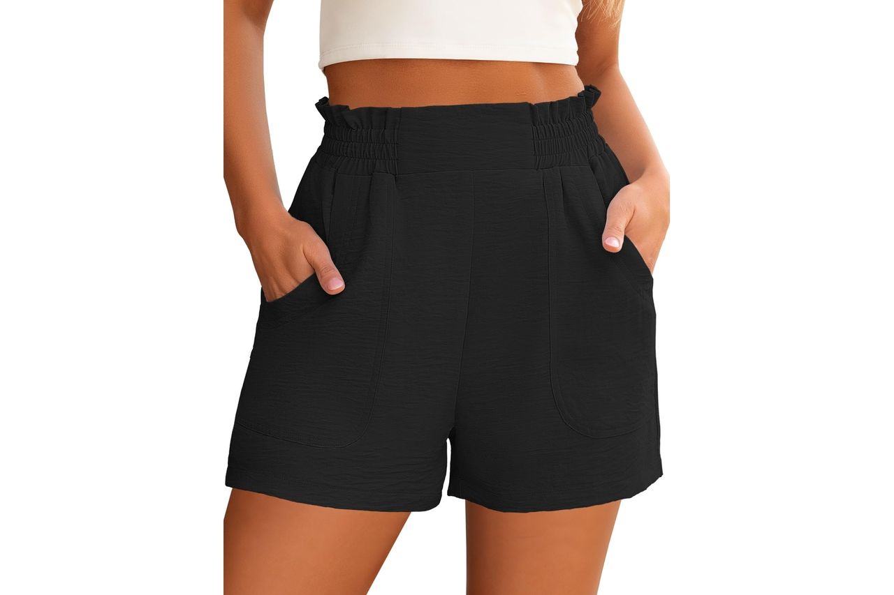 ANRABESS Shorts for Women Summer Casual Elastic High Waisted Wide Leg Cute Dressy Beach Shorts 2026 Vacation Beach Clothes