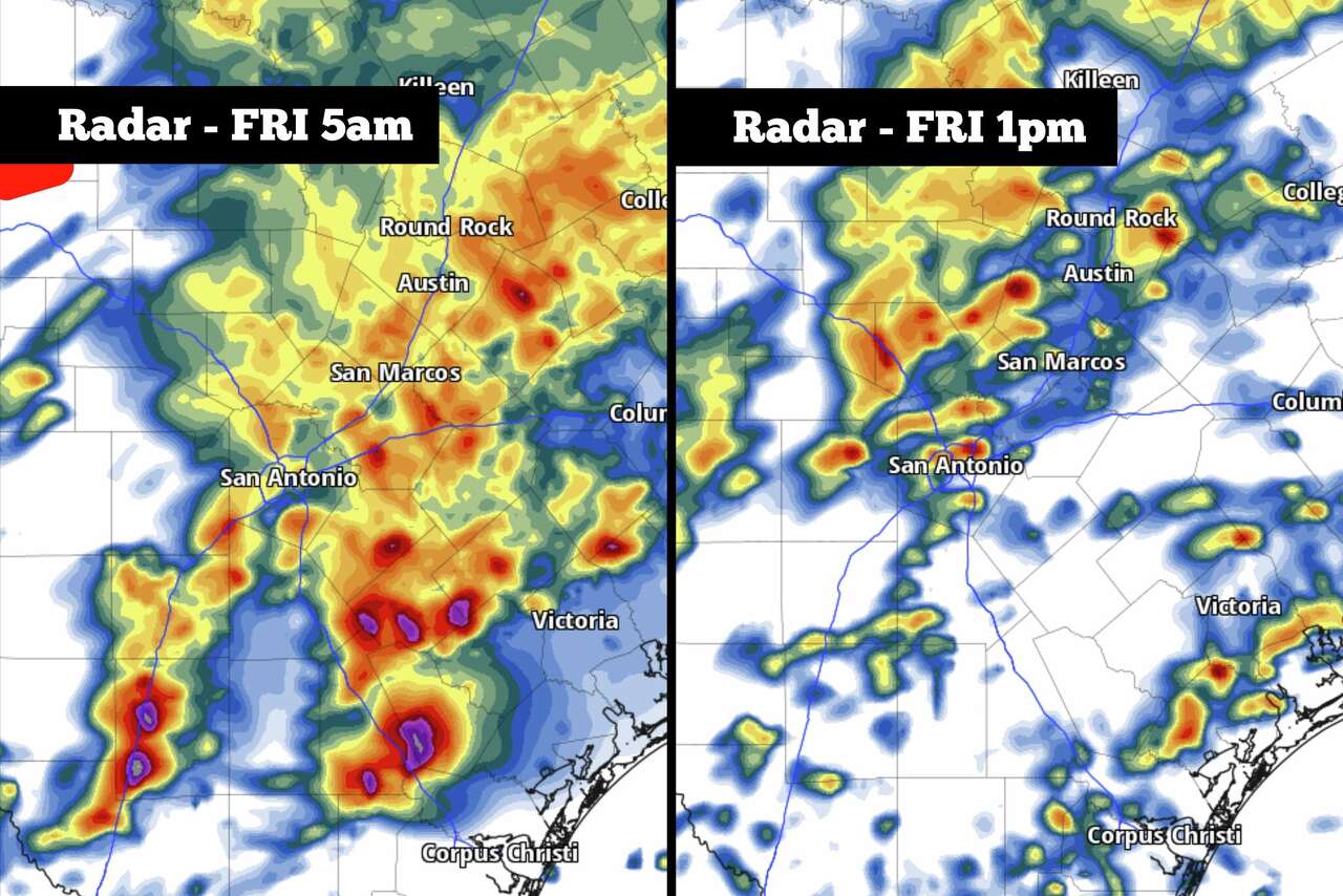 Cold front brings heavy rain, falling temps to South Texas Friday. Here ...