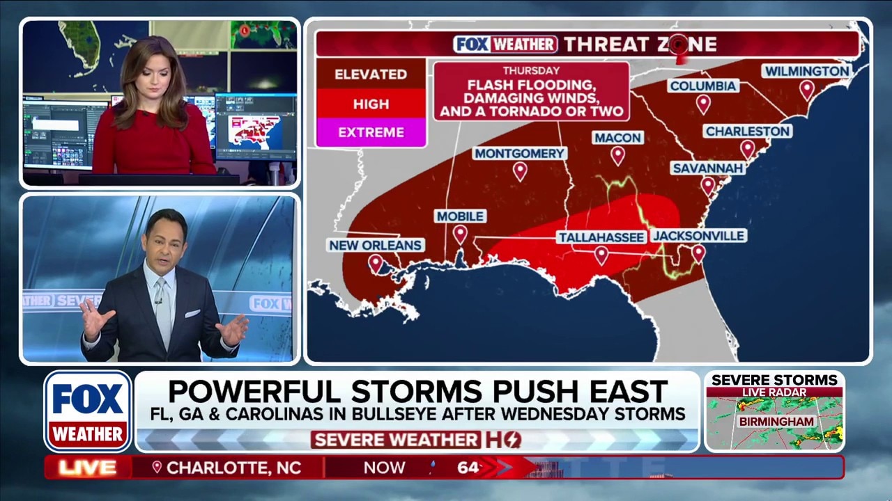 Severe weather threat shifts east after tornadoes slam Mississippi ...