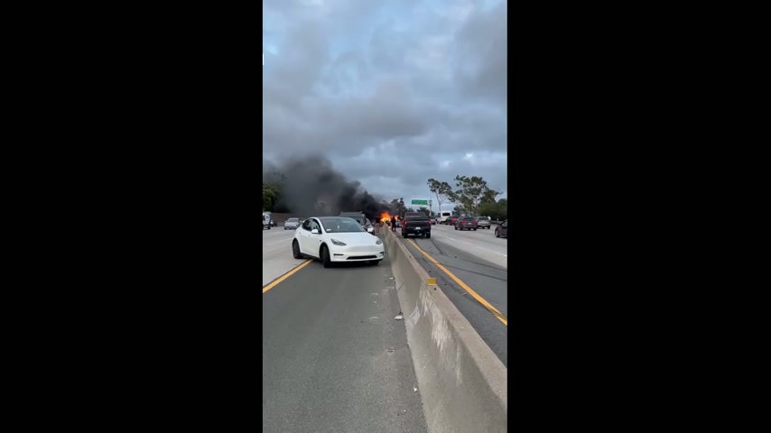 Terrifying fiery crash leaves woman dead on 10 freeway