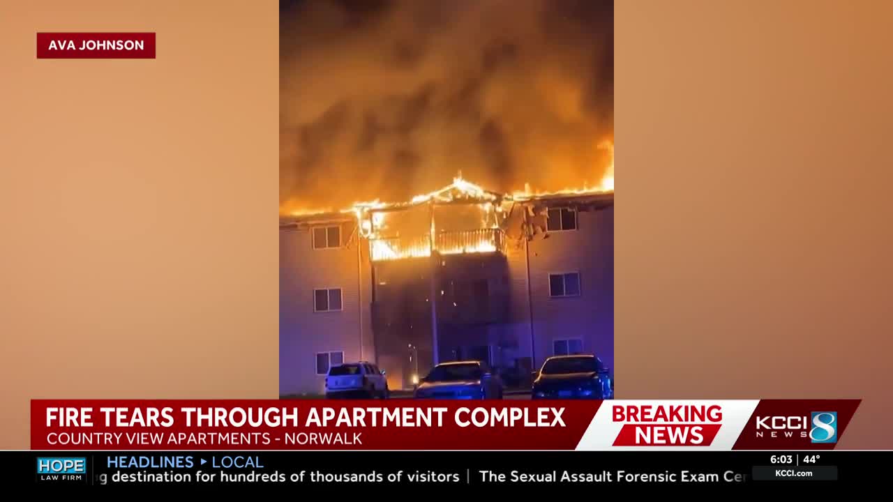 Norwalk apartment building catches fire overnight