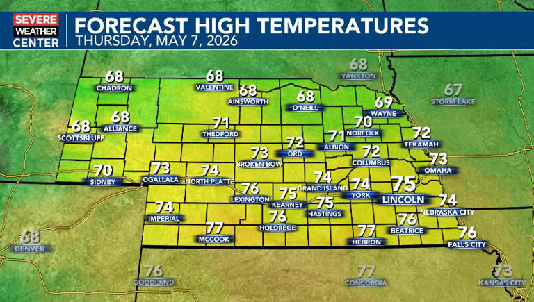 Mild temperatures and rain chances for the second half of the week